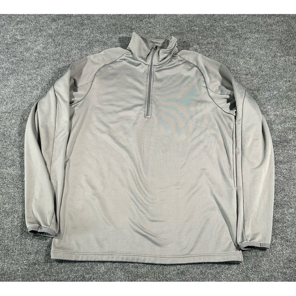 Galvin Green Mens Medium Grey 1/4 Zip Pullover Golf Sweater Mock Neck